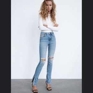 Zara full-length high rise jeans